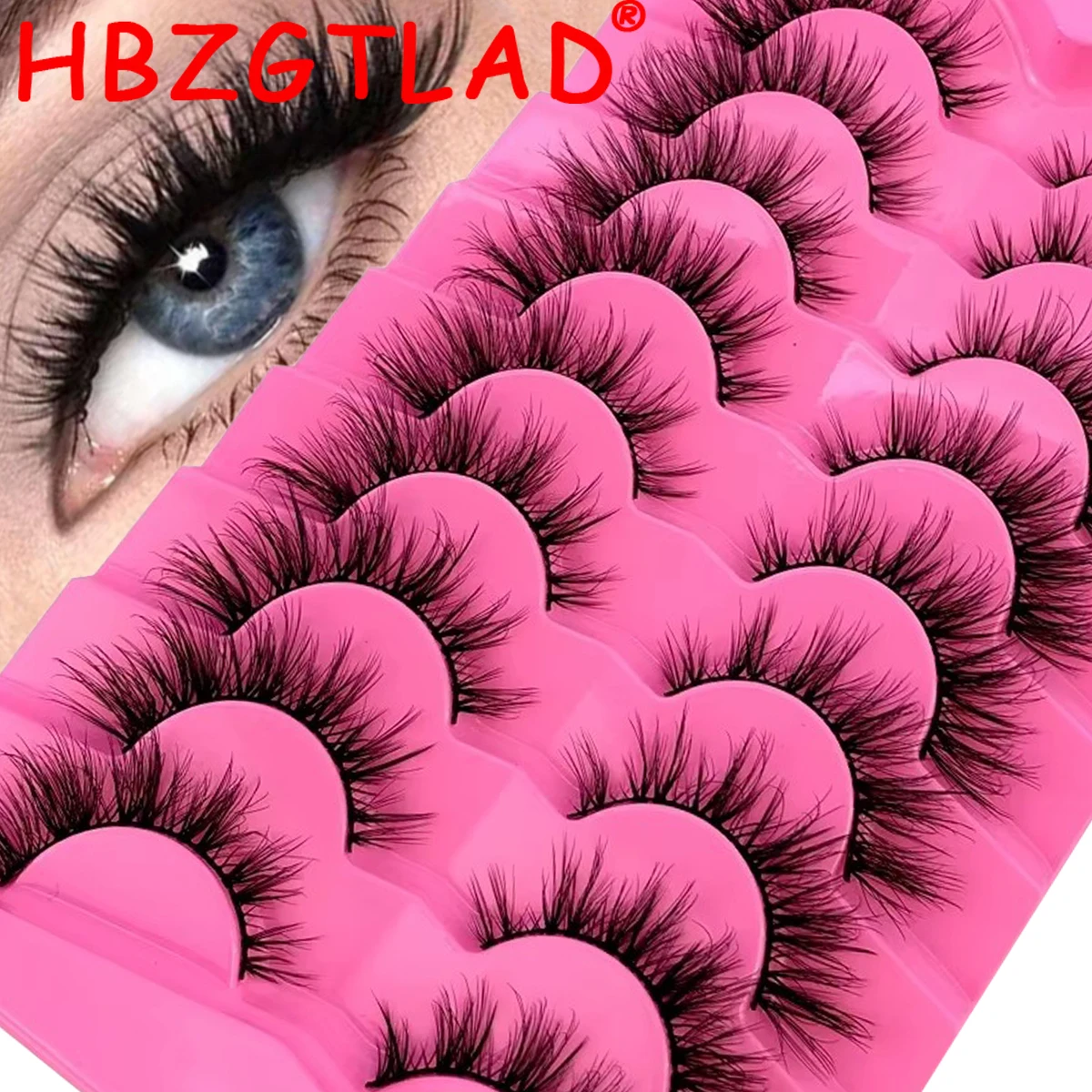 Eyelash Extension Volume Cat Eye - HBZGTLAD 9 Pairs Mink Lashes Fluffy