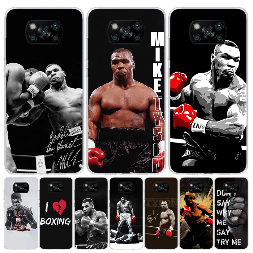 Funda de teléfono Mike Tyson Boxer Man para Xiaomi Redmi Note 10 9 9S 8 8T 7 5 Pro Mi 12T 11T 10T 9T 12 11 Lite A3 A2 Trend Fundas