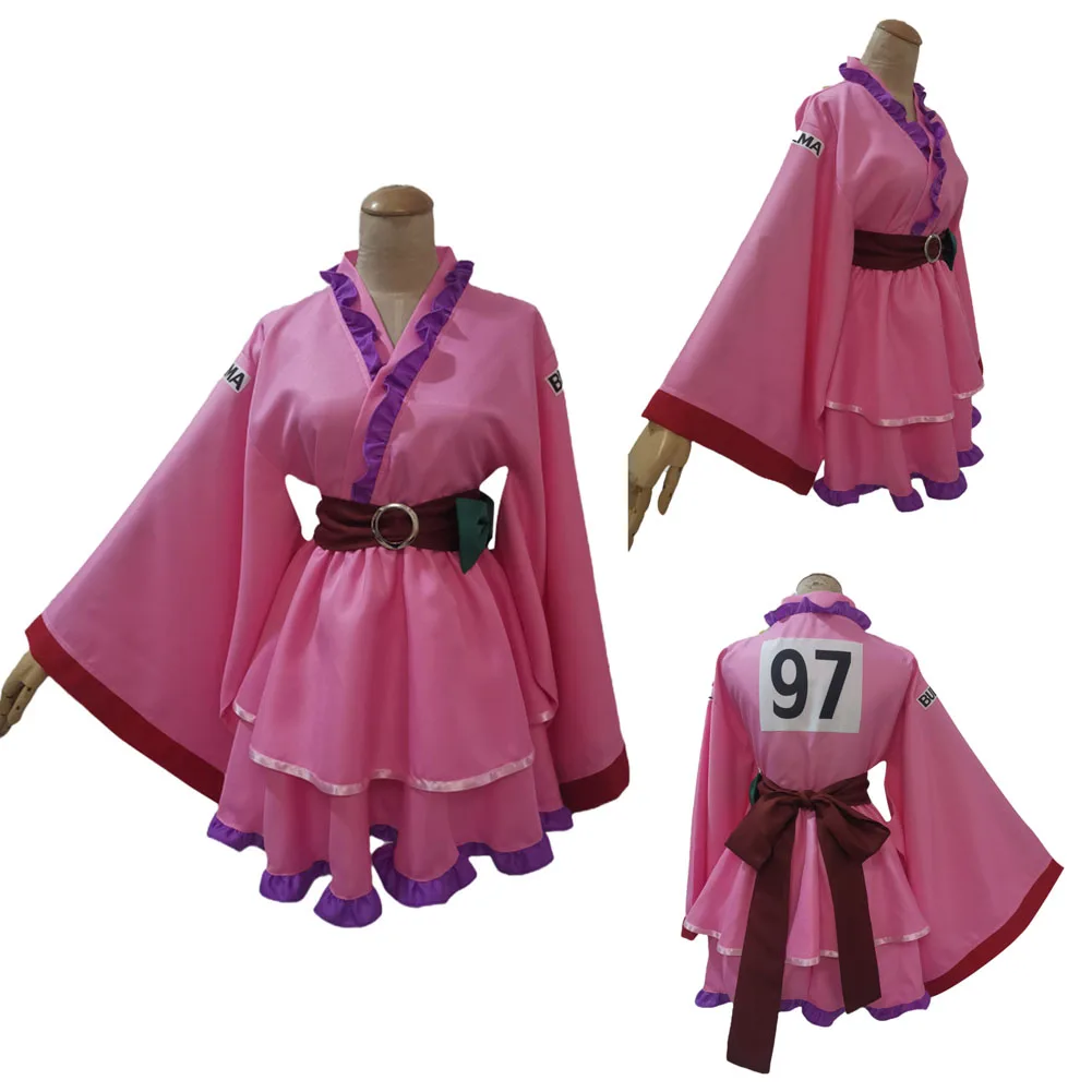 Bulma Cosplay Anime Costume Lolita Dress Pink Sweet Skirts Girls Role Play Clothes Halloween Carnival Party Disguise Suit