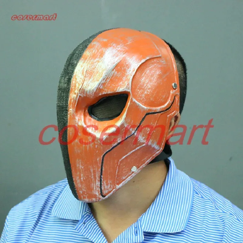 Versión casco naranja Arkham Deathstroke máscara accesorios de Cosplay uso de Halloween