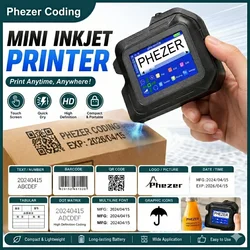 For Hp Phezer 2026 PC98 Mini Printer 28 Languages Portable Printer Handheld Inkjet Printer QR Bar Code Date Logo Expiry Date