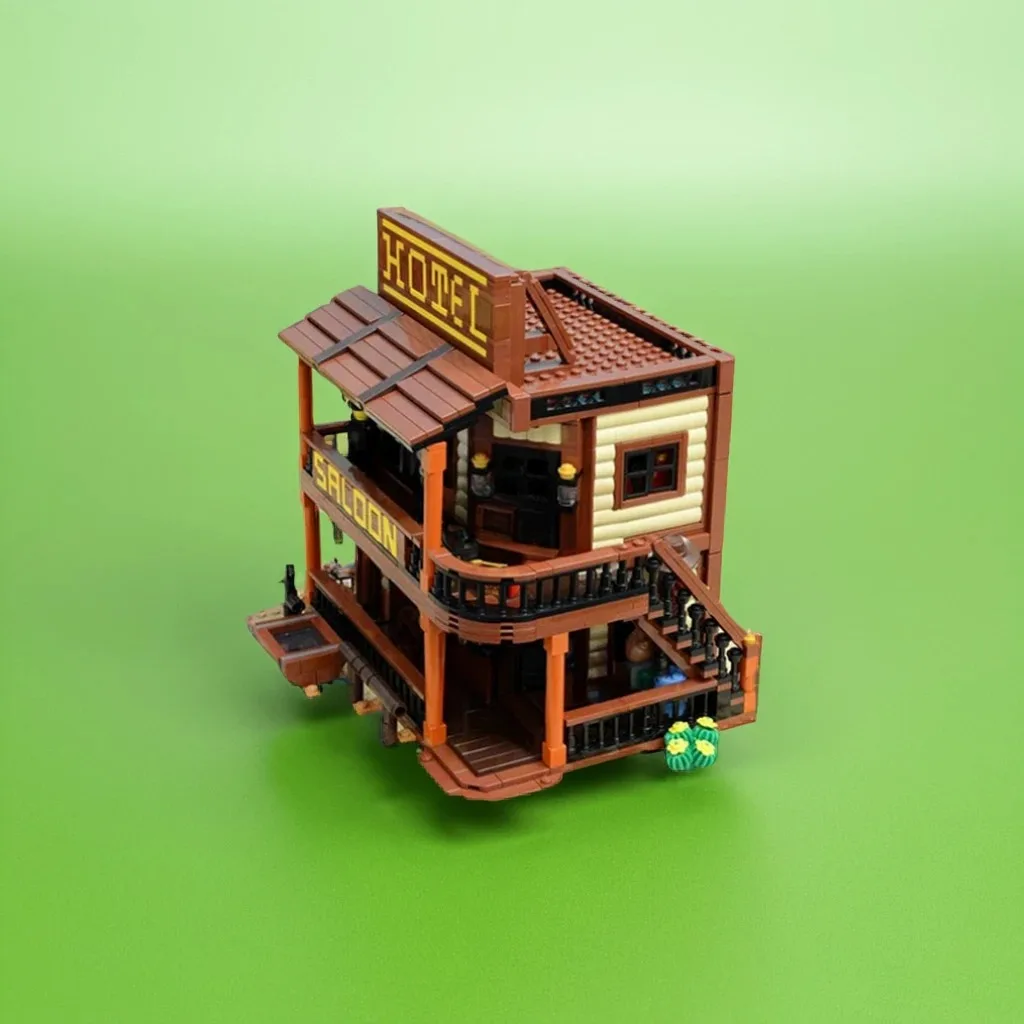 

1991 шт. MOC Old West седан и отель DIY седан, коллекционное издание, образовательная модель, строительные блоки, игрушки на день рождения, подарок