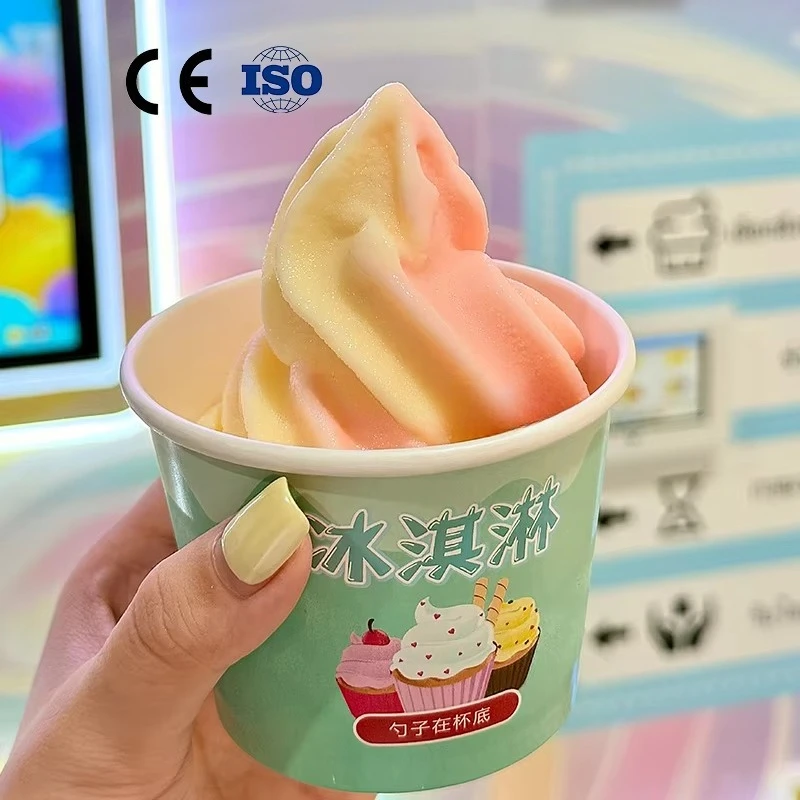Wholesale Prices for Large Capacity Fully Automatic Vertical Soft Ice Cream Vending Machine Smart Touch Screen Business