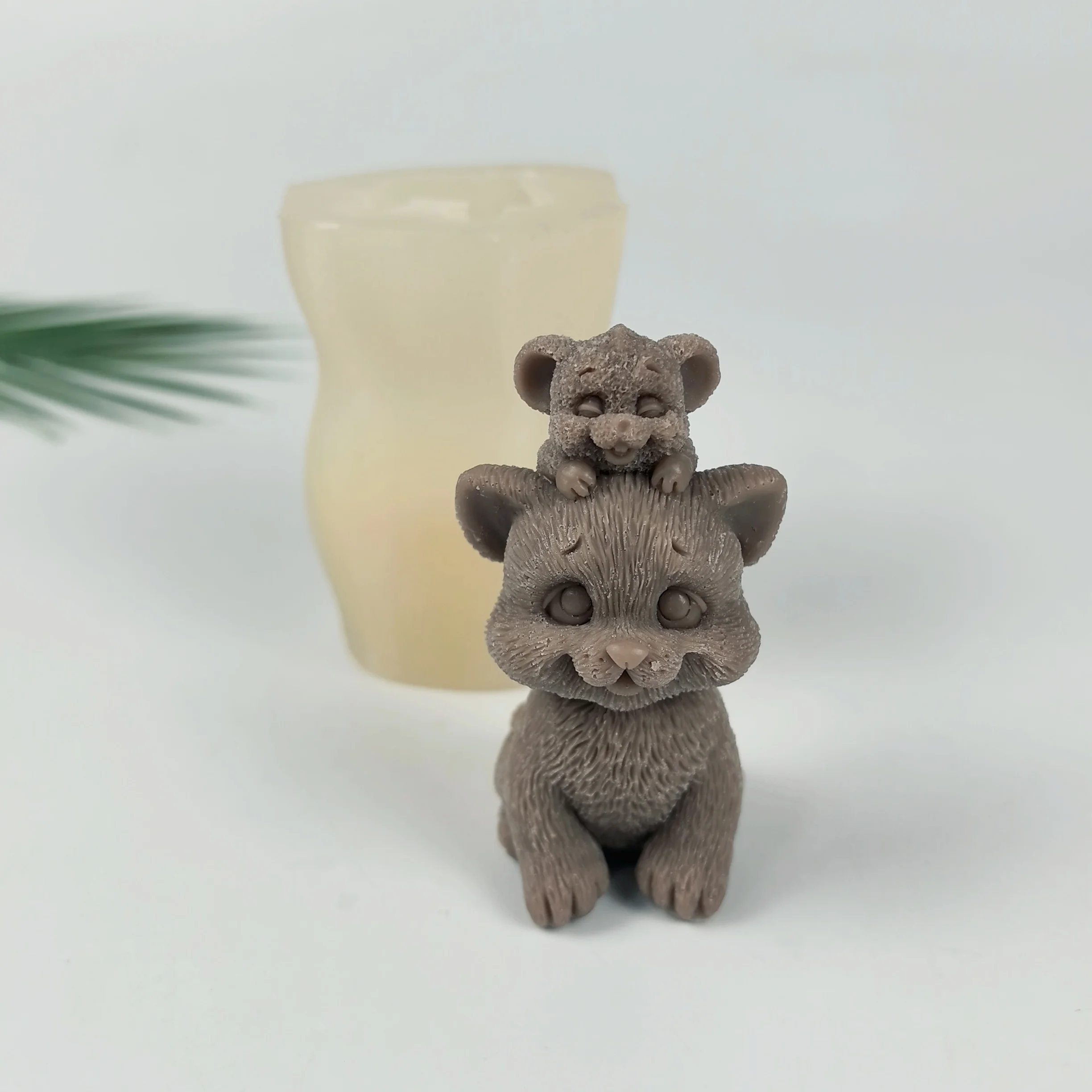 3D Animals Mold Cat& Mouse Moulds Silicone Candle Soap Molds Clay Resin Cake Decor Wedding Birthday Candles Handmade DW0730