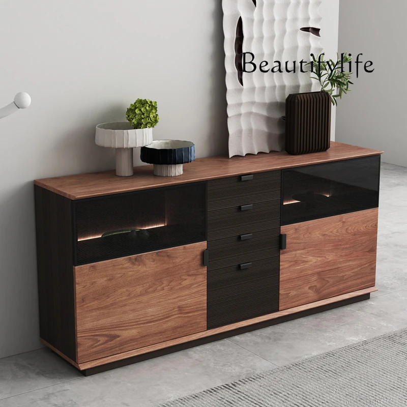 Black Walnut Log Dining Edge Solid Wood Modern Minimalist Nordic Entry Lux Style Japanese Tea Locker