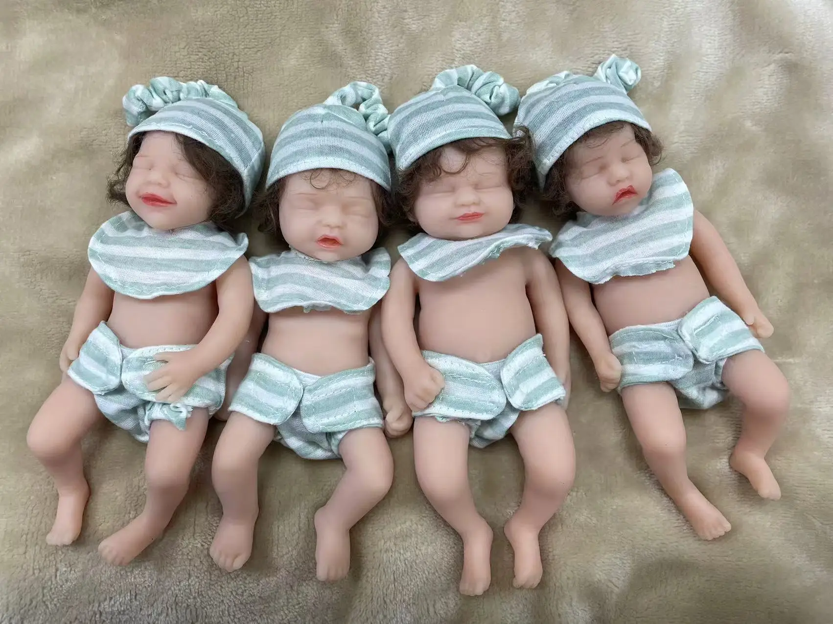 7Inch April/ Hayley/ Twin A/Lucas Reborn Baby Full Body Silicone Dolls Very Soft to Touch Anti-Stress Doll Toys