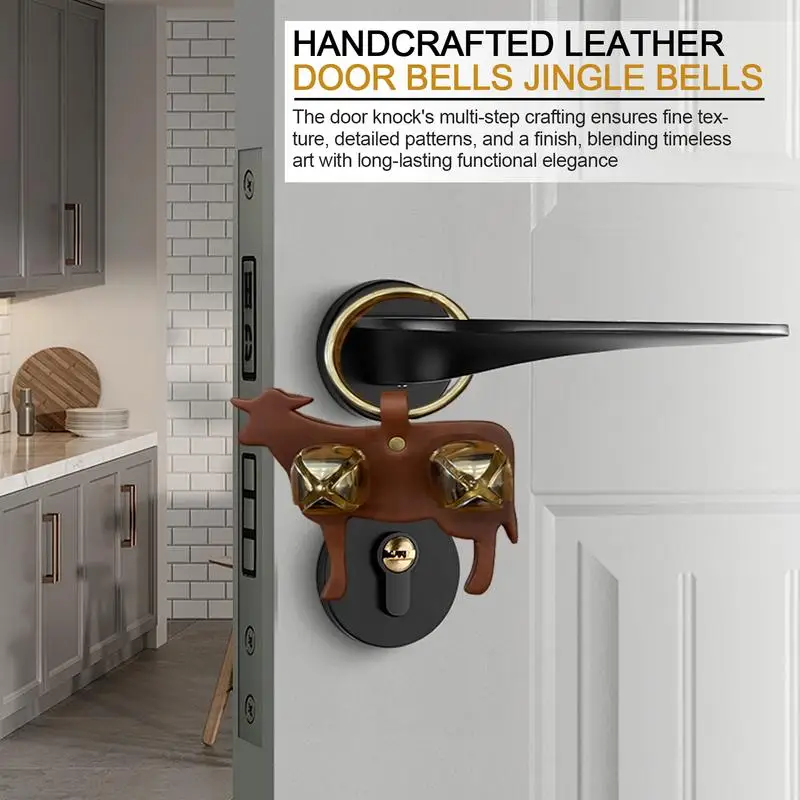 Door Bells Leather Door Knock Handcrafted Decoration Decorative Doorbell For Home Furniture Entryway Garden Fences Holidays