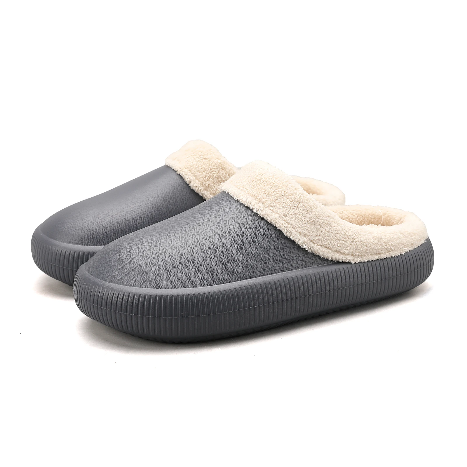 Winter Men Women Slippers Warm Furry Slides Soft Indoor Home Cotton Shoes Lovers Casual Fluffy Bedroom Slippers Plush Fur Clogs