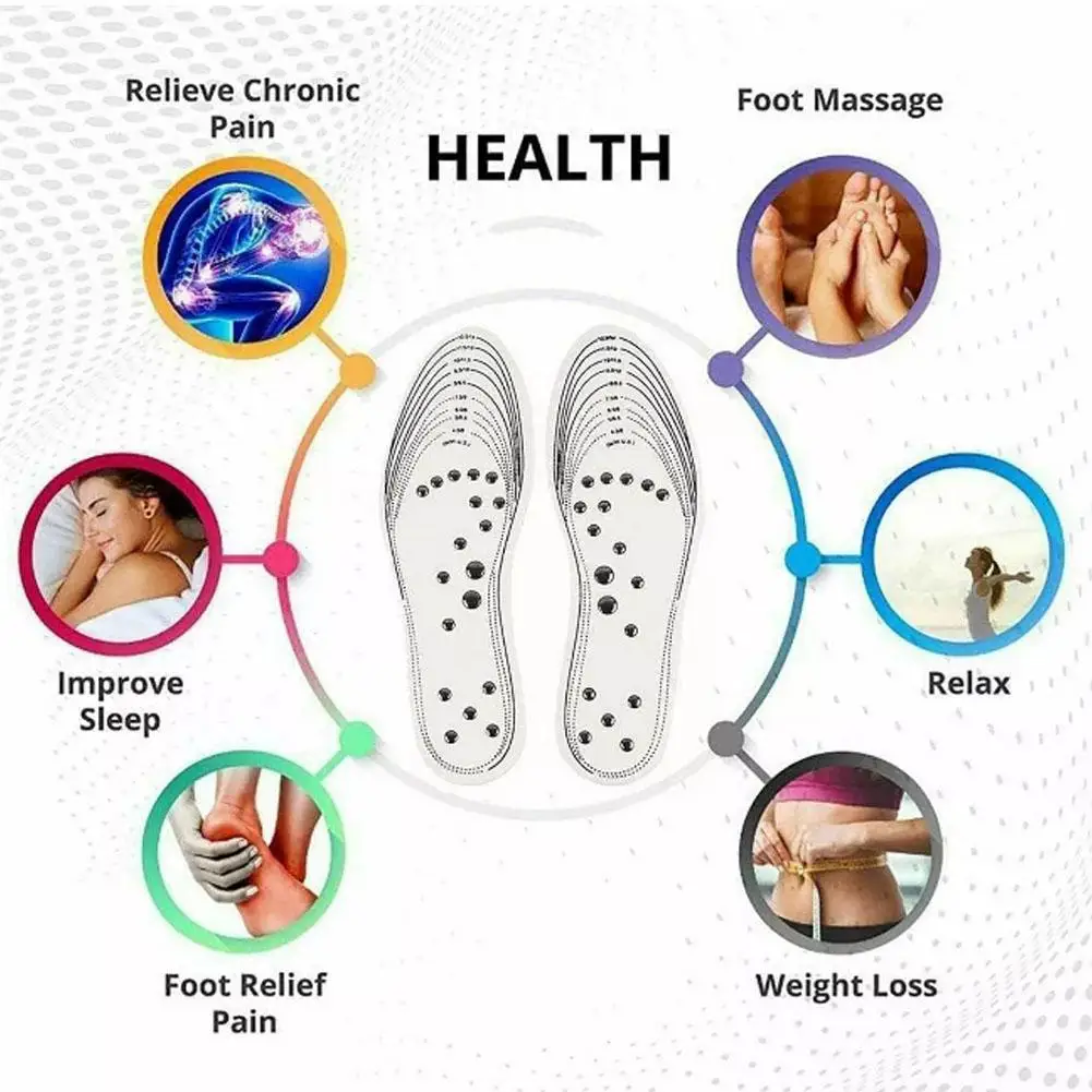 18M Magnet Health Massage Sole Point Pressure Foot Treatment EVA Magnetic Insoles Pain Relief Insoles For Men And Women