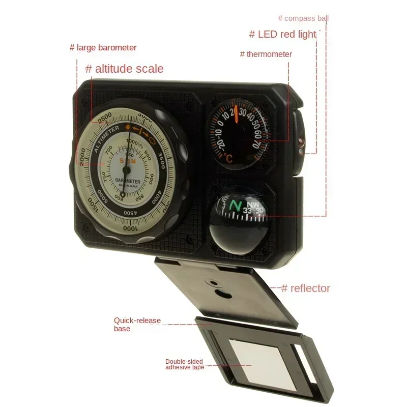Durable And Sturdy Car Mounted Ornaments, Self Driving Tour, Barometer, Altitude Meter, Compass