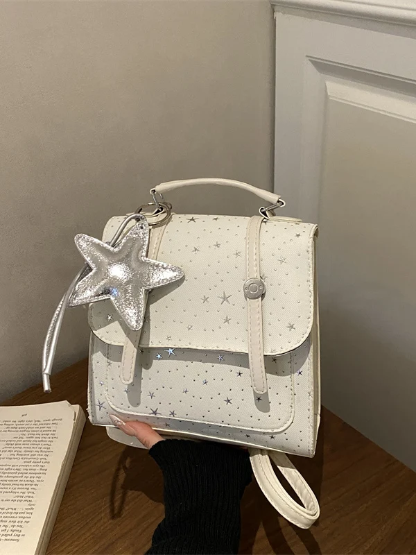 Korean Style Polka Dot  Fashionable Shoulder Bag Women's Handbag Casual Daily Use Soft Backpack Bucket Shape Light Waterp...