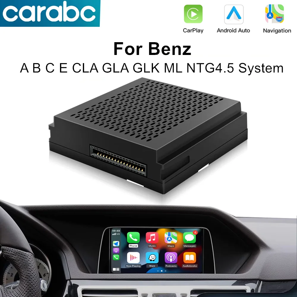 Беспроводной навигационный декодер CarPlay Android Auto для Mercedes Benz Class ML/GL A B C E CLA GLA GLK W204 NTG4.5 Модуль Becker