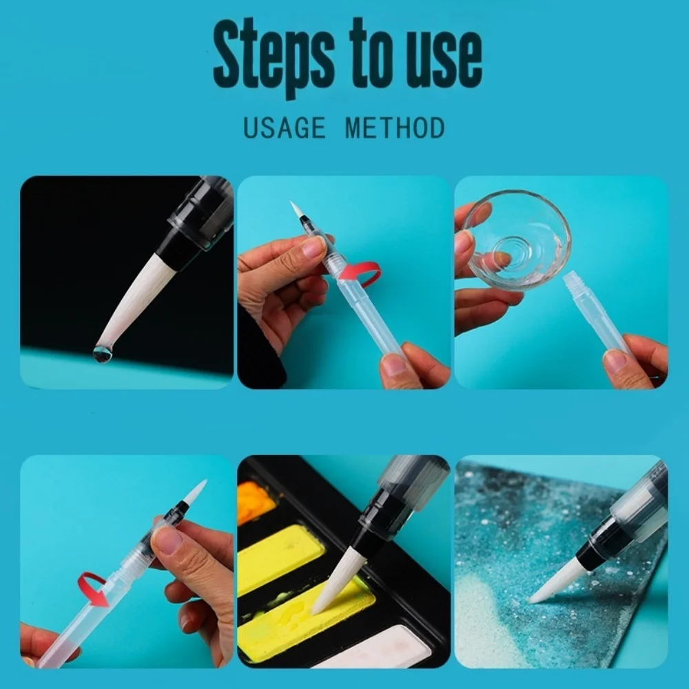 

9/12pcs Watercolor Brush Set, Water Soluble Colored Pencil Watercolor Brush For Beginners Or Kids, Easy To Use And Fill Painting