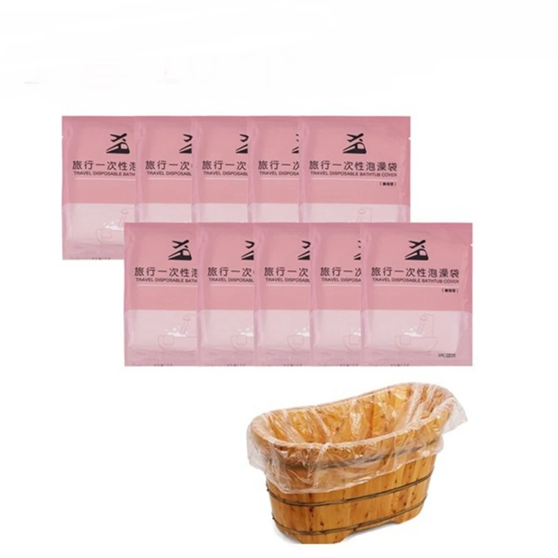 

AC76-20Pcs Disposable Bathtub Bag, Portable Clear Disposable Thick Bathing Cover Bag Perfect For Travel,Hotel,SPA,Household