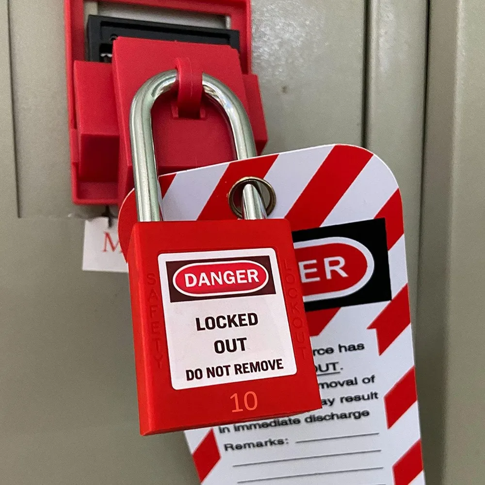 Lockout Tagout Locks, Safety Padlock, Keyed Differently Loto Safety Padlocks for Lock Out Tag Out Kits Station (Red 1-10)