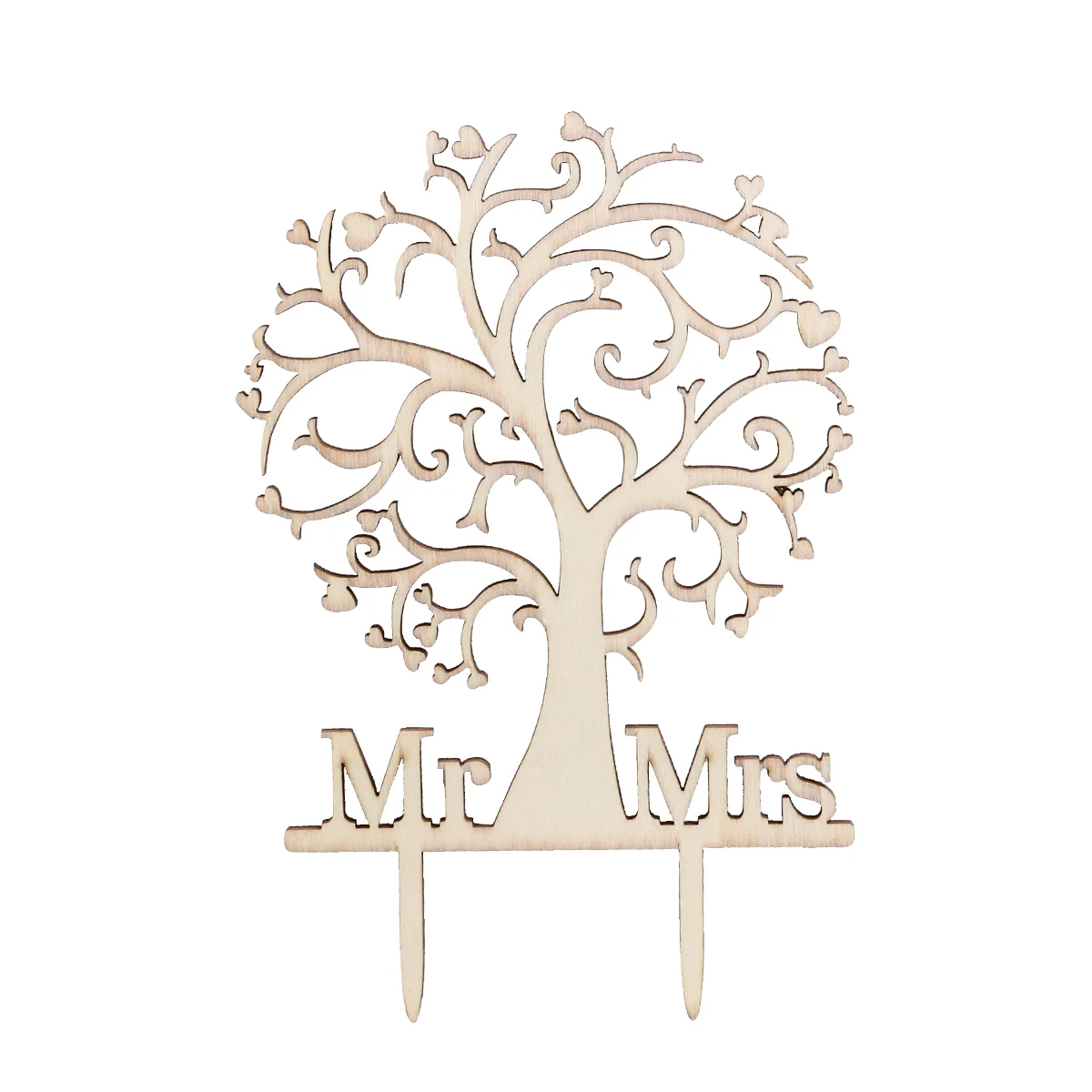 

Mr & Mrs and Tree Style Cake Topper With Your Last Name Wooden Cake Topper for Wedding / Anniversary / Birthday Party