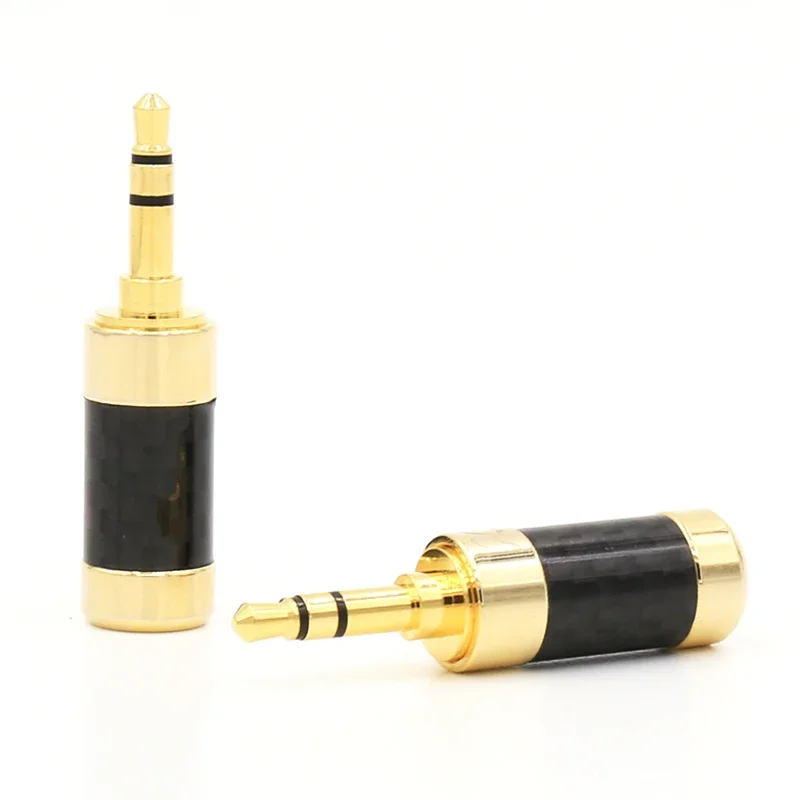 10pcs ACROLINK CF-3.5 24K Gold 3.5mm Stereo Jack Male Carbon Straight Adapter