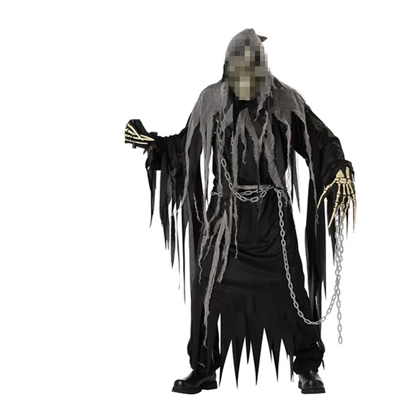 Jack the Ripper Adult Scarecrows Scary Cosplay Mummy Men Costumes Bandaged Grim Reaper Ghost Party Outfit Halloween Jackson clo view 3