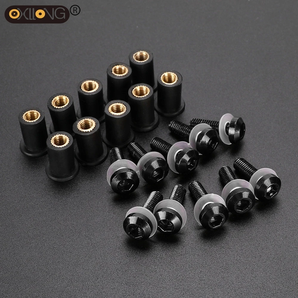 

5MM Motorcycle Windshield Screw Nut Sets Windscreen Bolt Kit For Suzuki GSXR GSX-R 600 750 1000 K1 K2 K3 K4 K5 K6 K7 K8 K9 K11