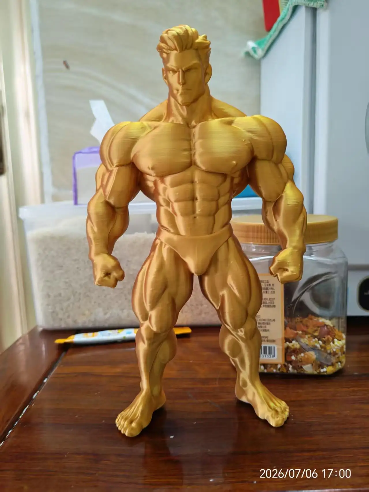 3D Printed Muscle Male Statue, Fitness Model, Entrance Decoration Item or Collectible Item