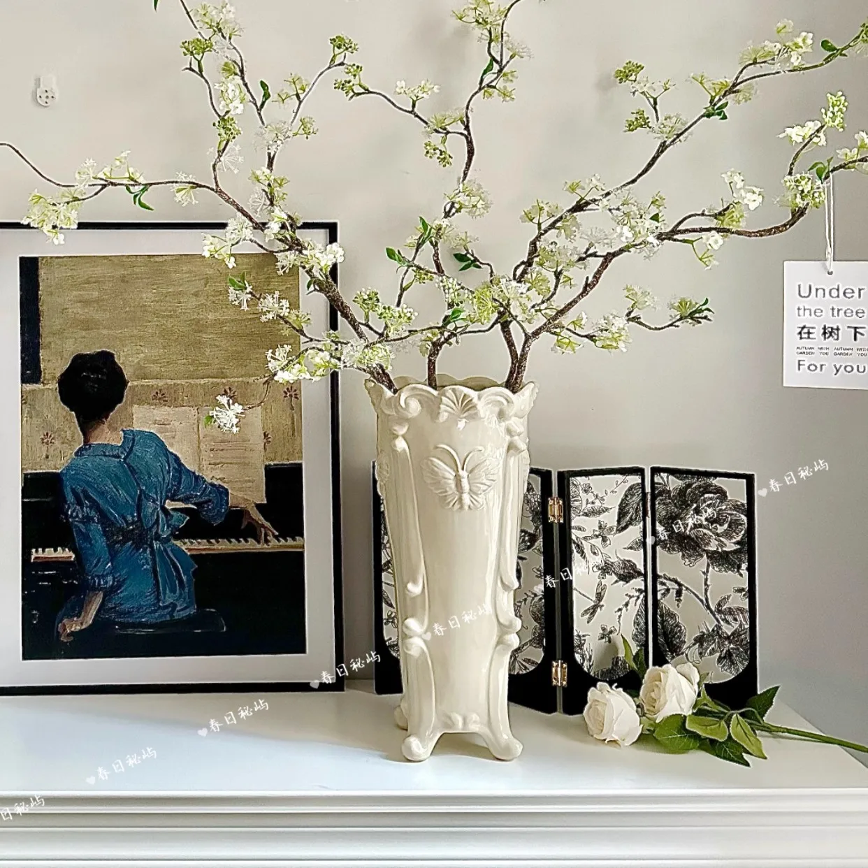 

Recommended high-end, niche, versatile flower arrangement gift for antique French decorative vases in butterfly ceramic flower v