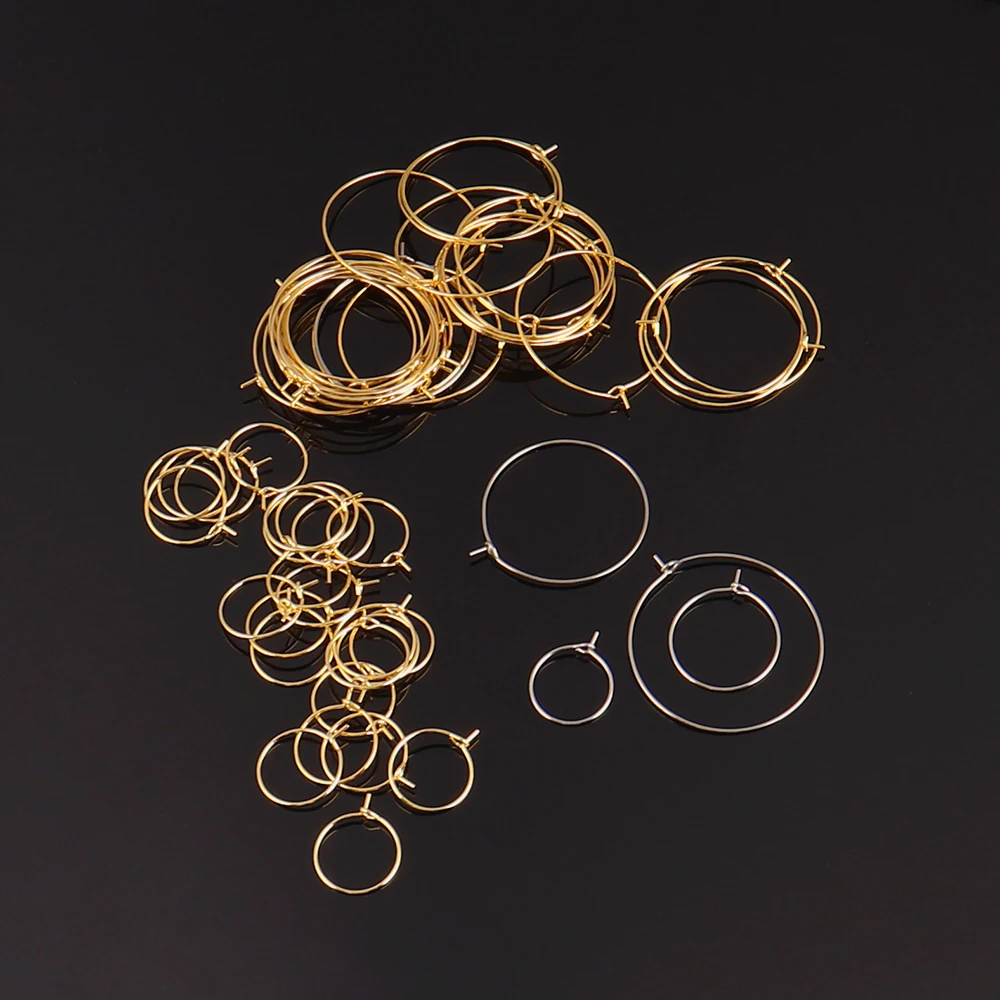 20pcs 316L Stainless Steel Hoop Earrings Big Circle Wire Earrings for DIY Handmade Jewelry Making Accessories Supplies