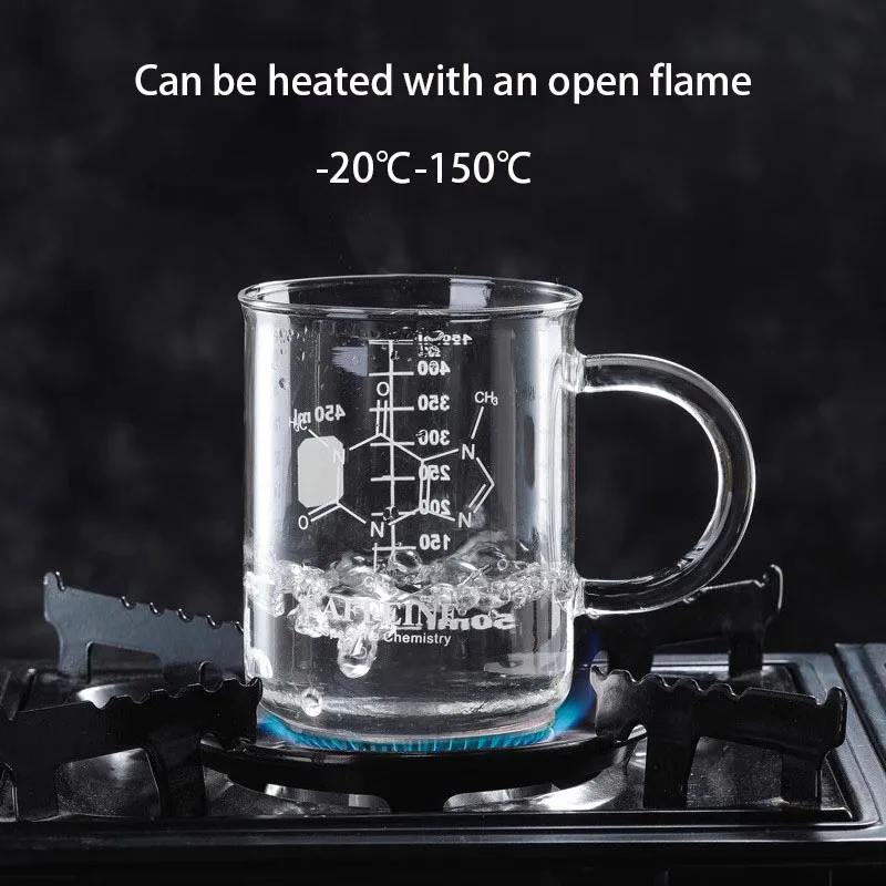 Misurino in vetro borosilicato alto da 450 ml con manico trasparente multifunzione in scala bicchiere tazza cucina di casa tazza di caffè al latte regalo