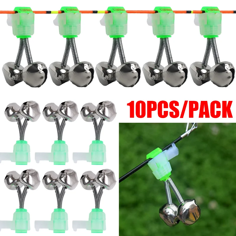 

5/10Pcs Twin Spiral Bells Fishing Bell Bite Alarm Fishing Rod Clamp Tip Clip Bells Carp Fishing Accessories Tackle Fish Alarm