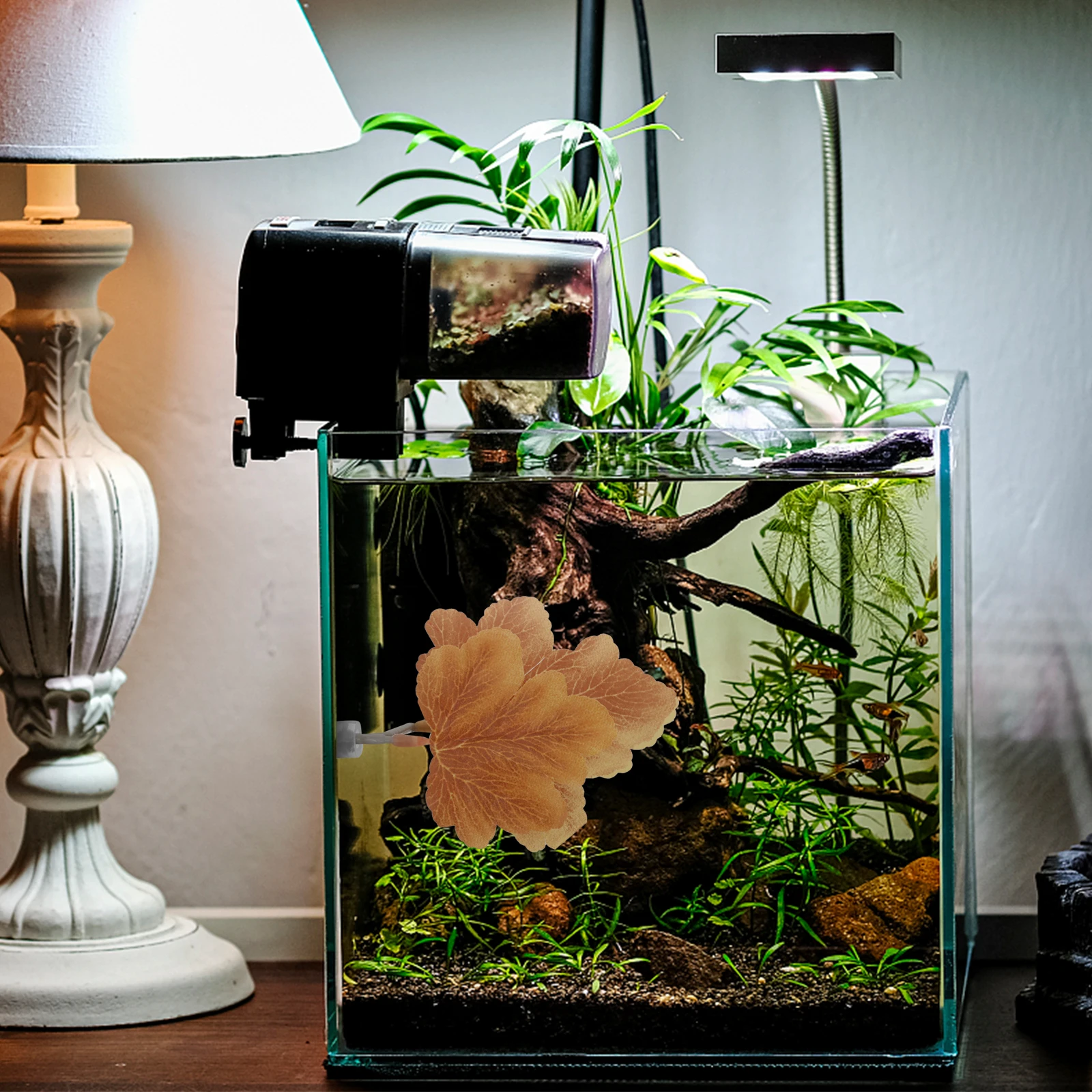 

Plastic Betta Leaf Hammock Aquarium Decor Plants Suction Cups Fish Tank Spawning Habitat Realistic Water Grass Leaf Safe Durable