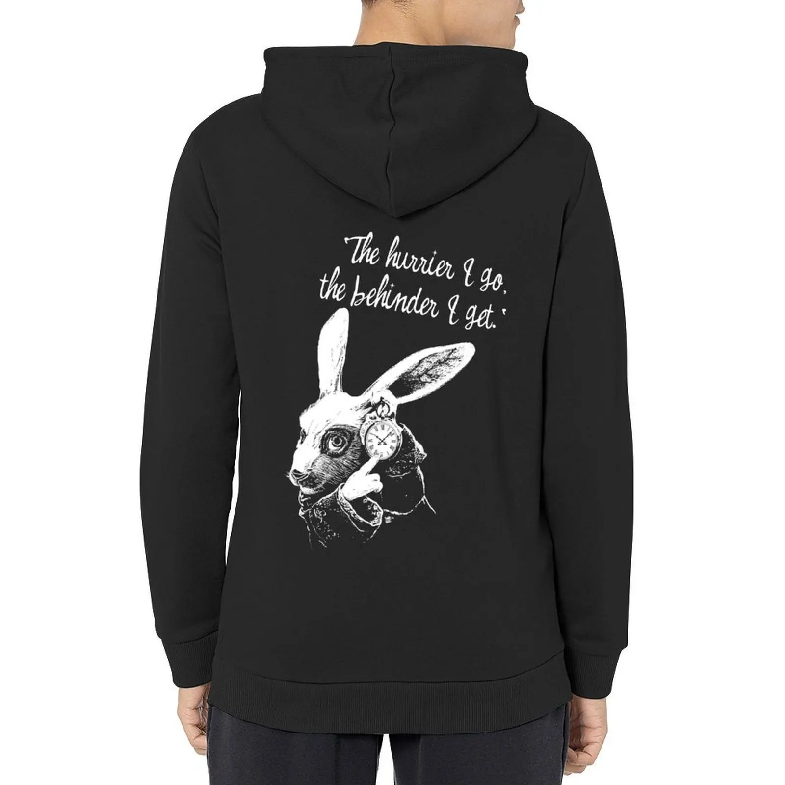 

White rabbit In wonderland Hoodie male clothes blouse men clothes korean clothes hoodies for men
