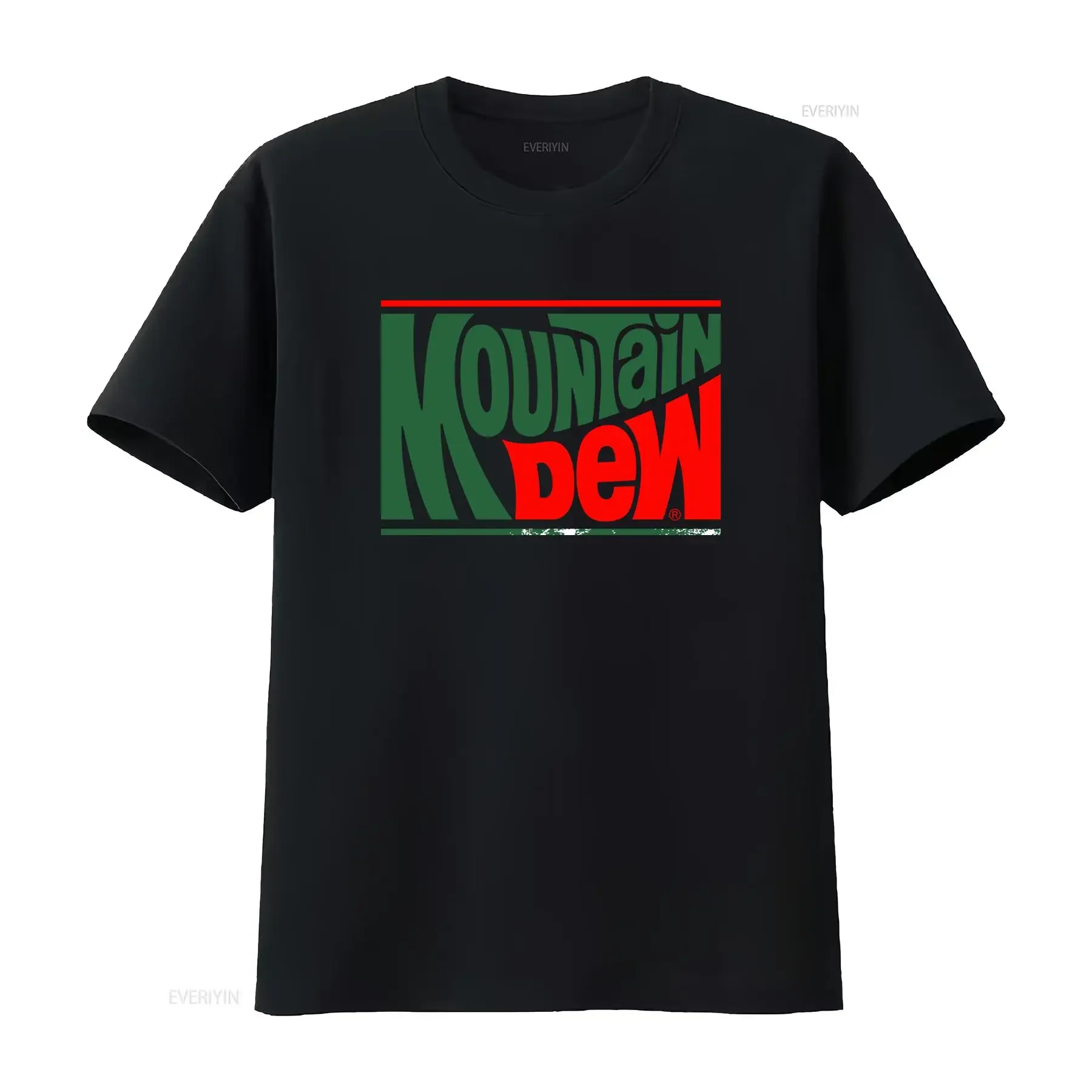 Camiseta verde com logotipo Mountain Dew para cosplay de Halloween, algodão macio, estilo vintage lavado, moda casual com estampa gráfica.