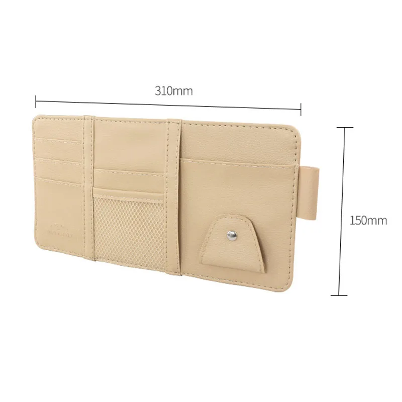 Universal Car Sun Visor Organizer PU Leather Multifunctional Storage Bag for Glasses Ticket Cards Pocket Auto Accessories