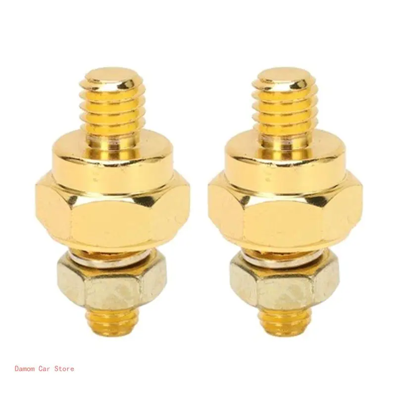 

2pcs Post Terminal 3/8in NPT Thread Premium-Short Side Post Mount Battery Connector Terminal Adapter Car Accesories