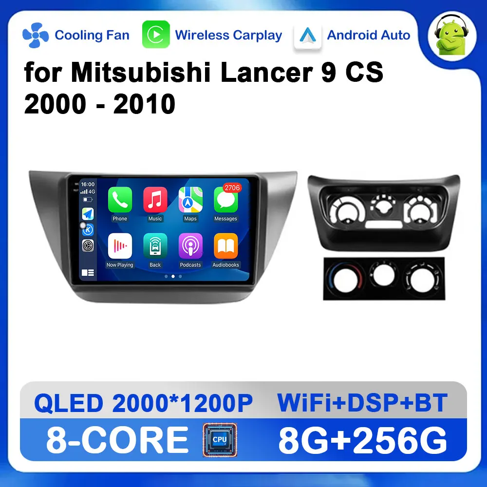 

GPS Navigation Car Multimedia Radio Video Player Android Auto for Mitsubishi Lancer 9 CS 2000 - 2010 CarPlay Autoradio HD Screen