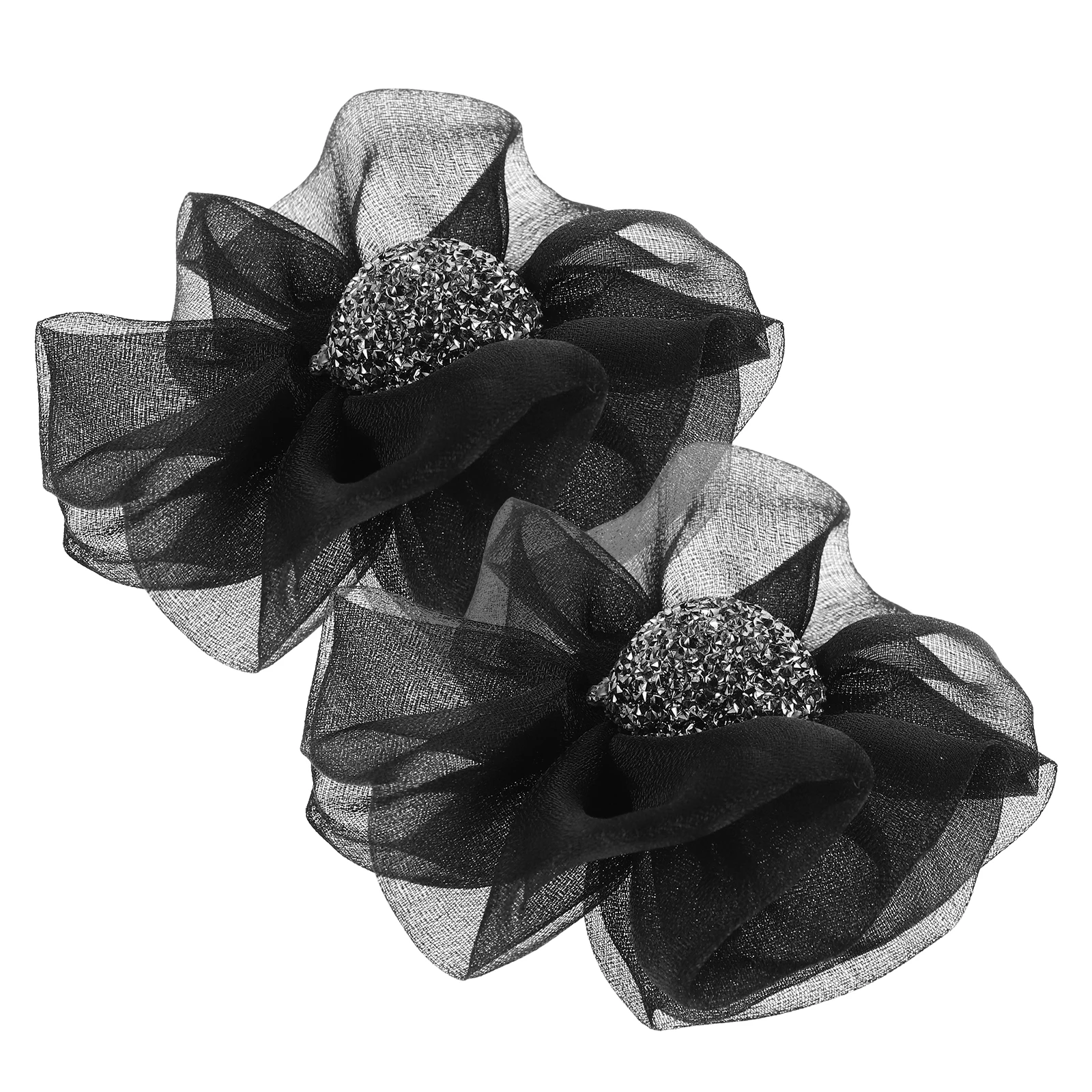 2pcs Removable Fabric Shoe Clips Elegant Rose for High Heels Bridal Decorative Accessories Women Flower Charm Rhinestone Shoe