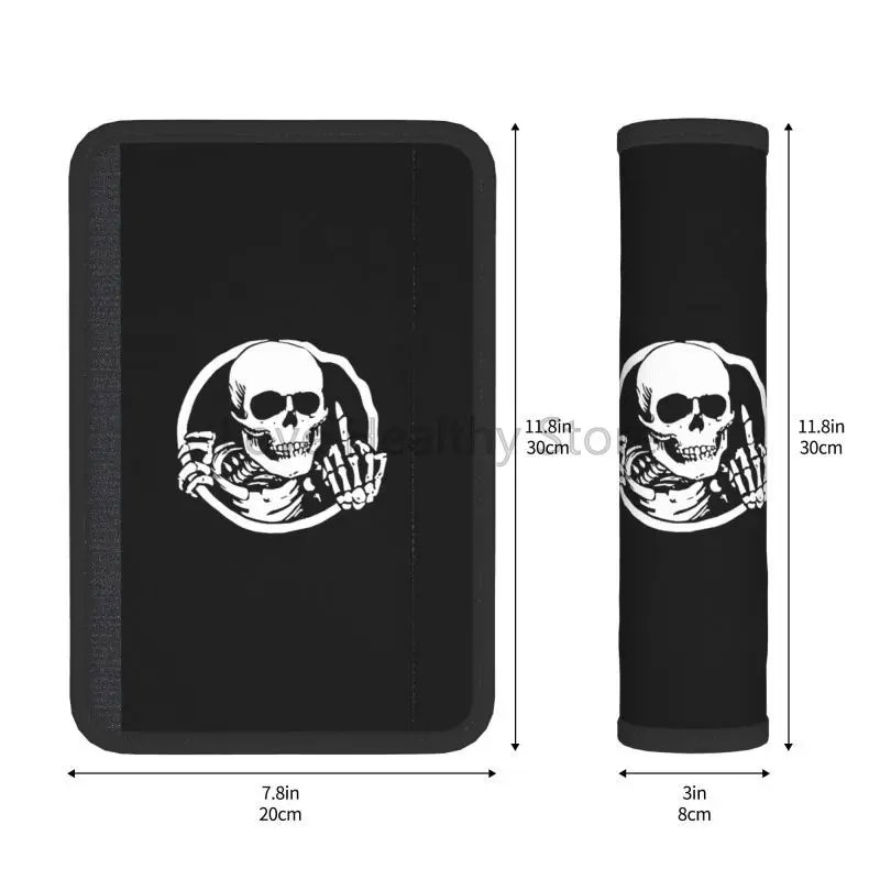 Skull Skeleton Shows Middle Finger Print Car Seat Belt Pad Covers Safety Seat Belt Comfortable Shoulder Pads Universal 2 Packs