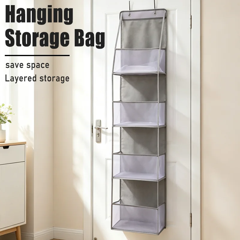Transparent Visible Layered Hanging Storage Bag Space‑Saving Household Organizer For Kitchen Bathroom Bedroom Sundry Supplies