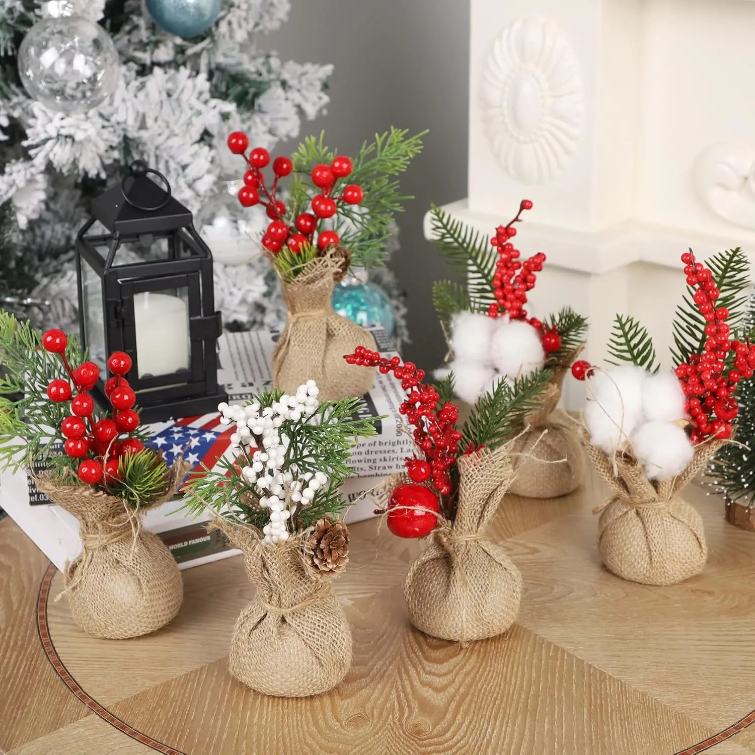 1 Stück simulierte Topfpflanzen, Partydekorationen für das neue Jahr, Christbaumschmuck