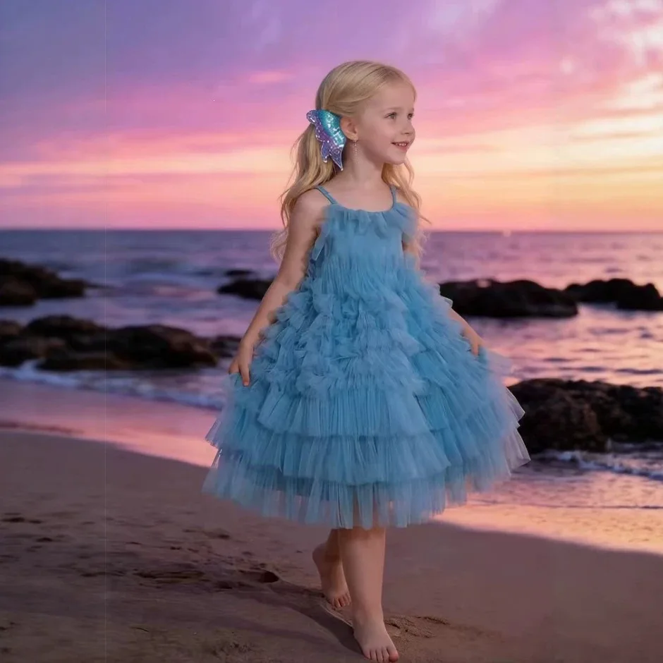baby Girls' 2026 New Skirt Summer Girls' Beach Vacation Beach Middle aged Children's Summer Super Beautiful Princess Skirt