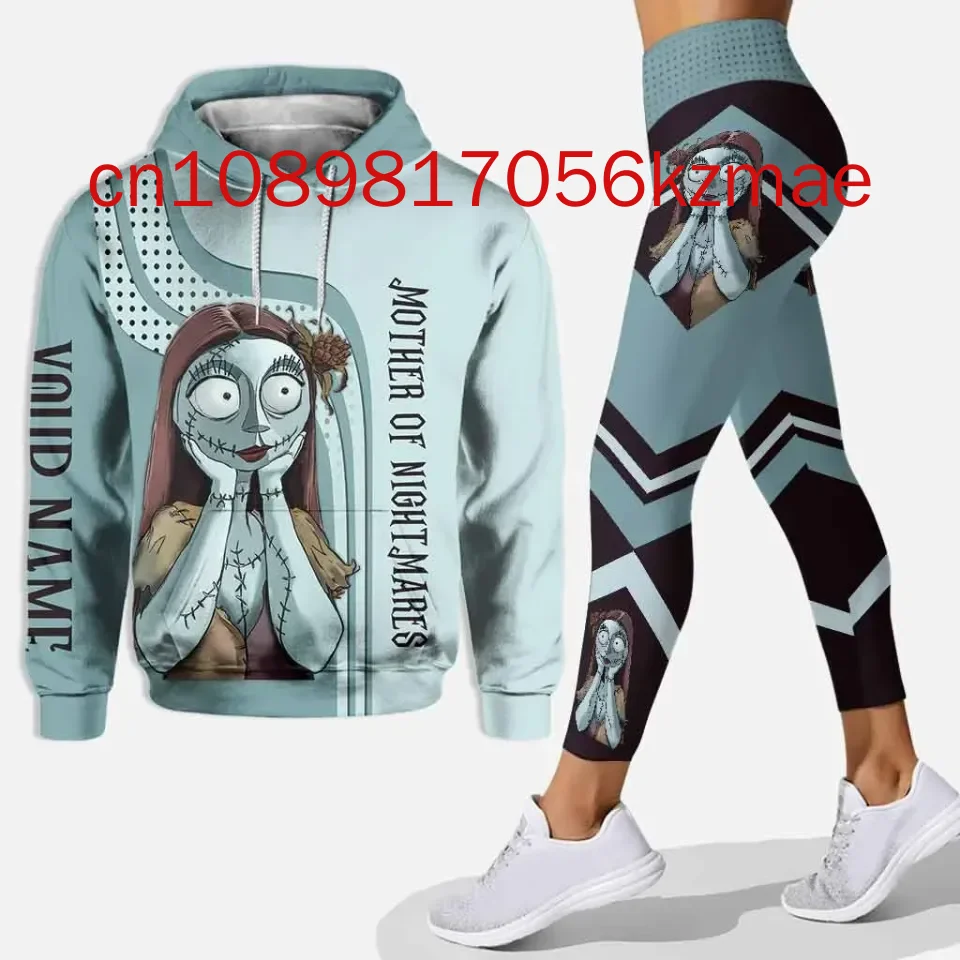 New Disney Sally Hoodie And Leggings Women\'s Custom Nightmare Before Christmas Hoodie Yoga Pants Sweatpants Fashion Sets