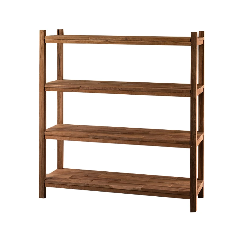 

Wabi Sand Wind Bogu Shelf Retro Solid Wood Bookshelf Duobao Pavilion Restaurant Simple Elm Display Shelf