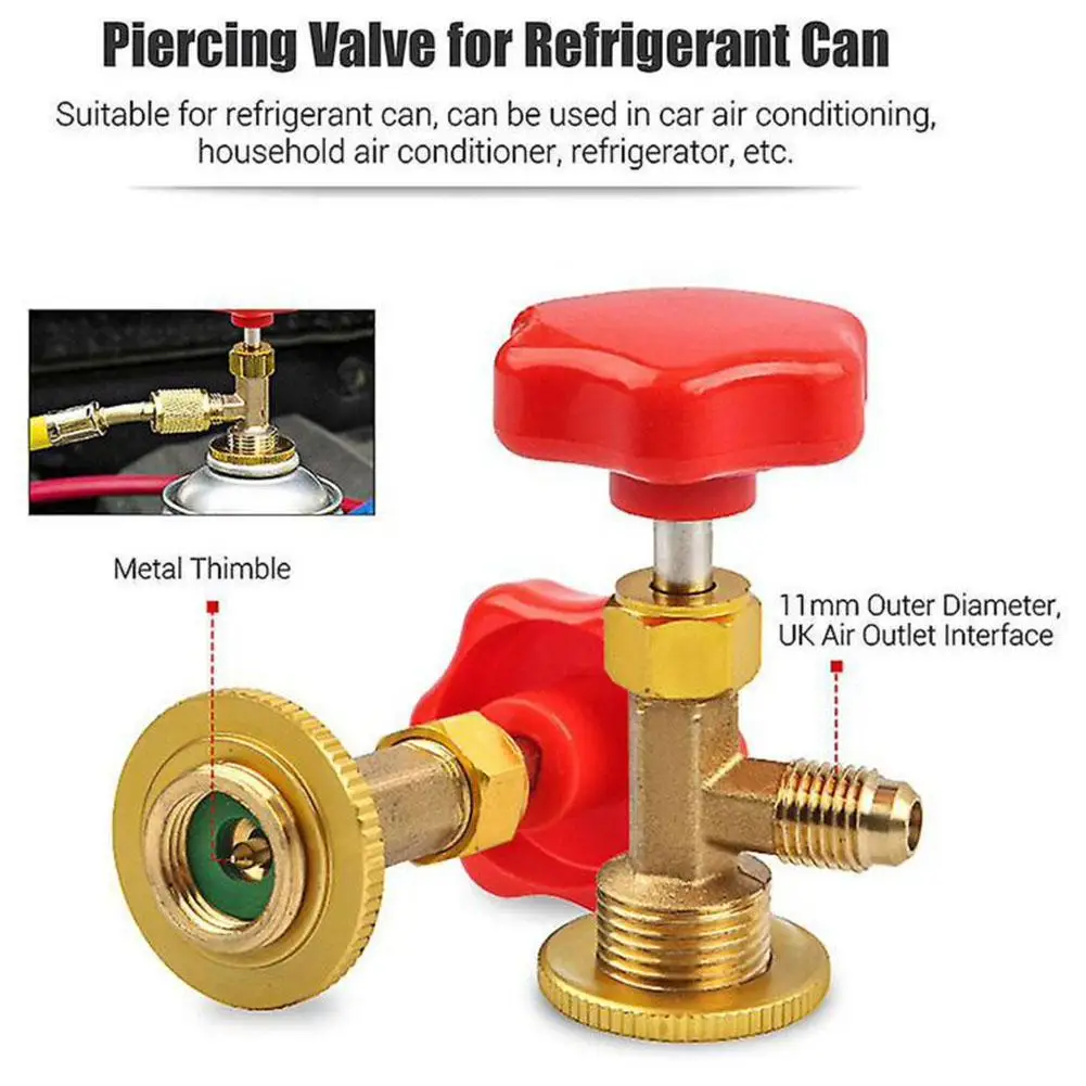 1pc R22 R134a Refrigeration Charging Safety Valve Air Conditioning Refrigerant Safety Liquid Adapter Hand Tool Parts Car Parts