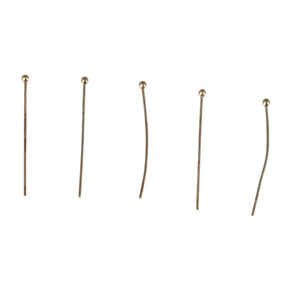 Gold Silver Color Round 20 25 30mm DIY Beads Copper Jewelry Findings T-pins Earring Making Head Pins