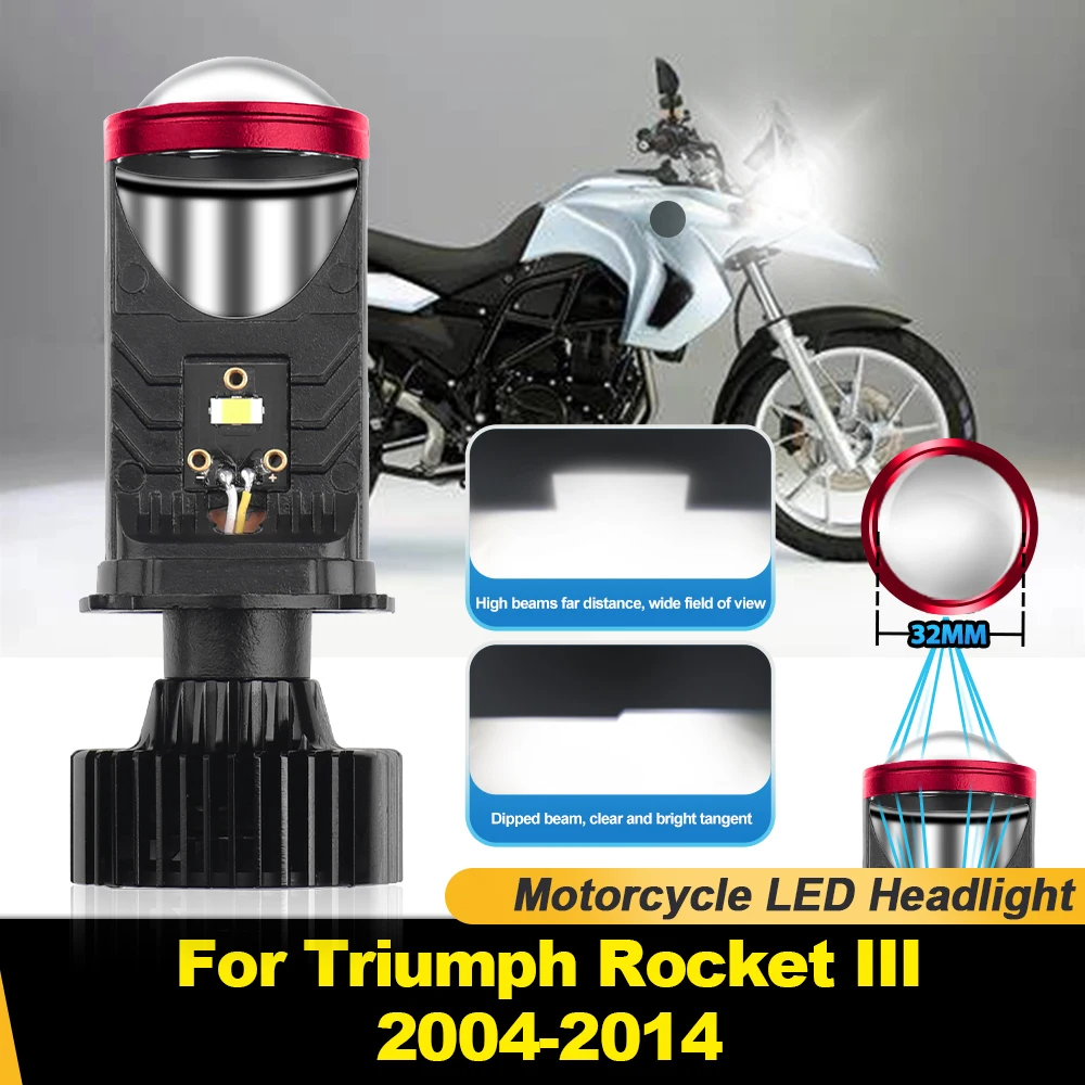 

1PC 100W Projector Lens LED Motorcycle Headlight 12V LED Moto Light 6000K For Triumph Rocket III 2004-2010 2011 2012 2013 2014