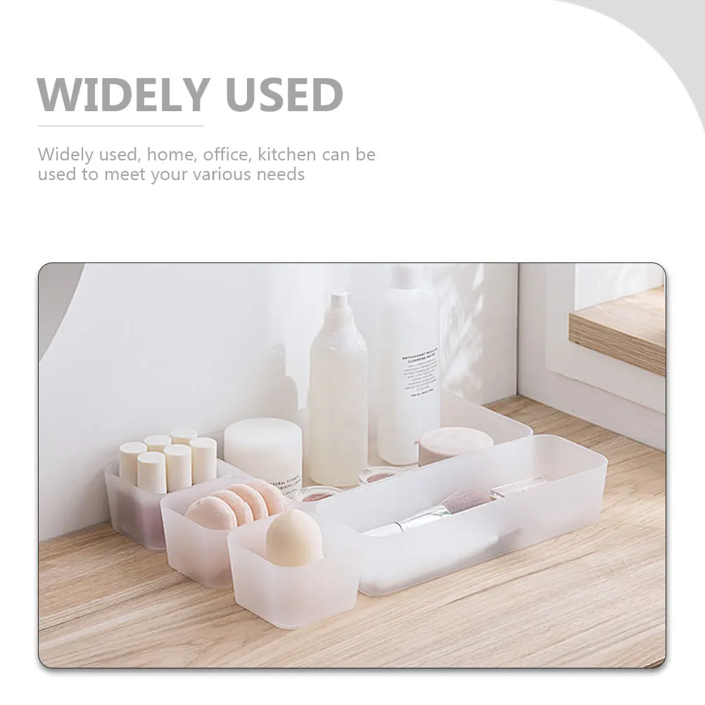 

6pcs Drawer Storage Boxes Set PP Plastic Desktop Organizer for Home Office Kitchen Use Wear Resistant Divider