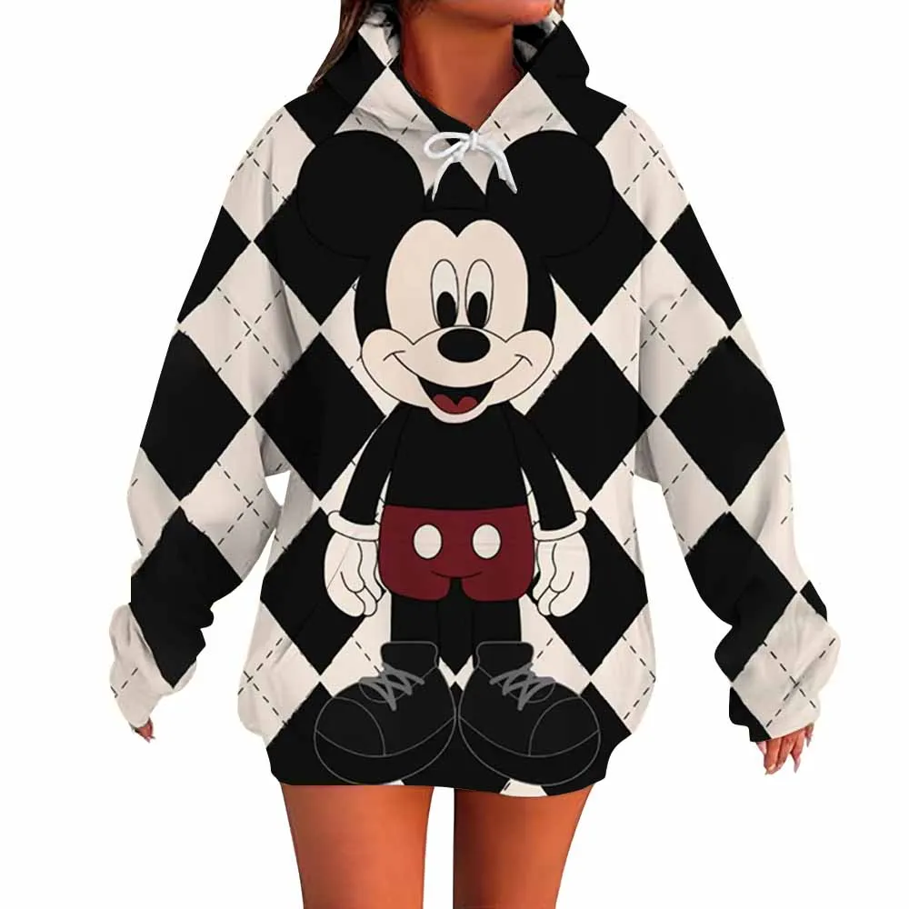 Sudadera con capucha moda mujer Harajuku estética Disney Mickey Mouse estampado sudaderas clásicas Unisex Vintage con capucha jerseys sudaderas