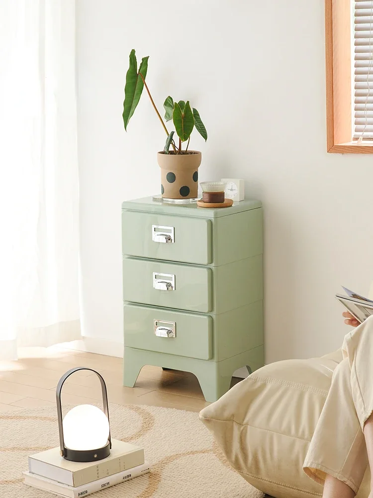 Bedside table Small bedroom Modern tin cabinet