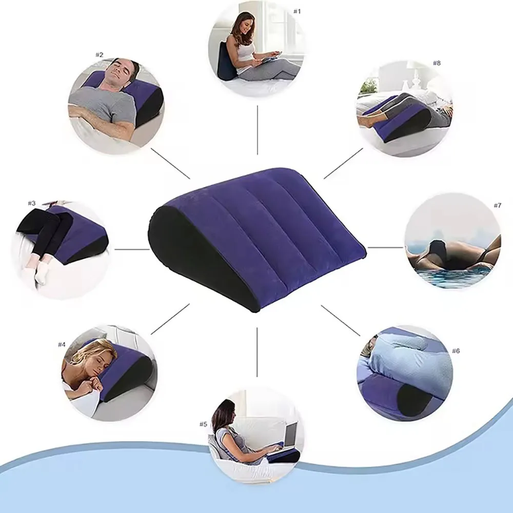 Wedge Pillow Triangle Cushion Exotic Funny Love Position Cushion Game Inflatable Magic Triangle Inflatable Pillow for Couples