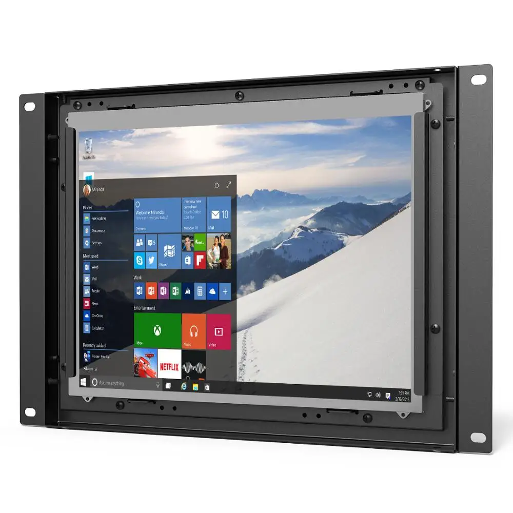 9.7 Inch LCD Industrial Open Frame  DVI VGA Composite Interfaces Computer MMonitor With 5-wire Resistive Touch Pane