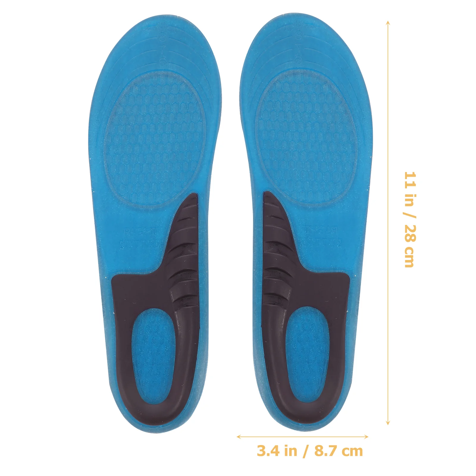 Silicone Insoles Shoe Pads for Walking Hiking Running Sports Absorbent Shoe Cushioning Massage Silicon Gel Insoles Size M (40-42